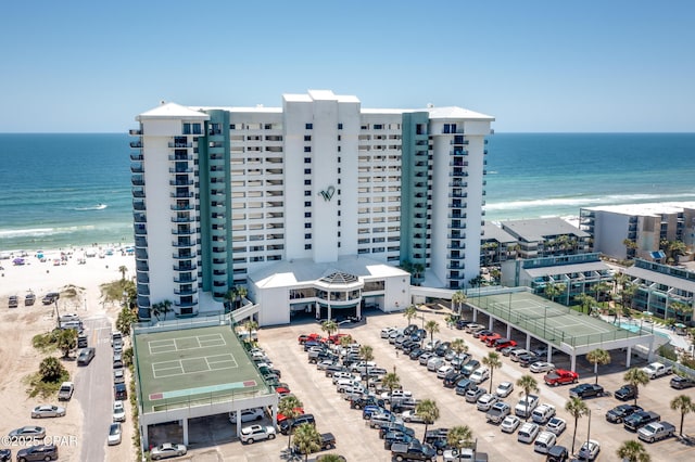 6201 Thomas Dr Unit 202, Panama City Beach, FL 32408 - drone / aerial view of waterfront with a beach