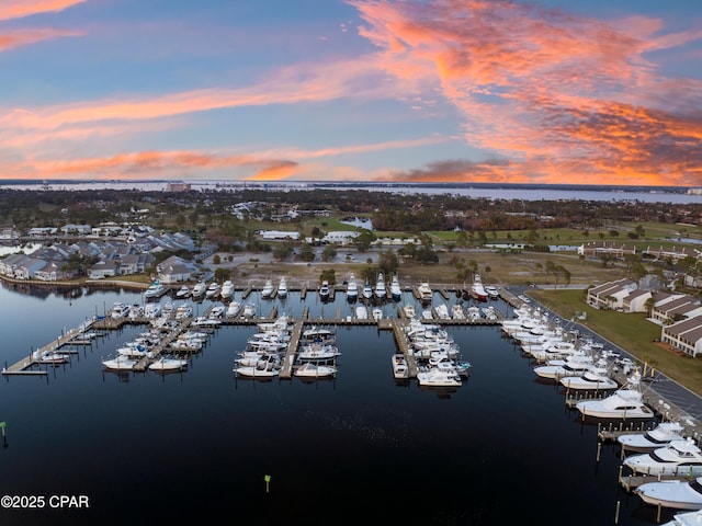 1507 Trout Ln, Panama City Beach, FL 32408 - drone / aerial view of numerous boat docks and a large body of water