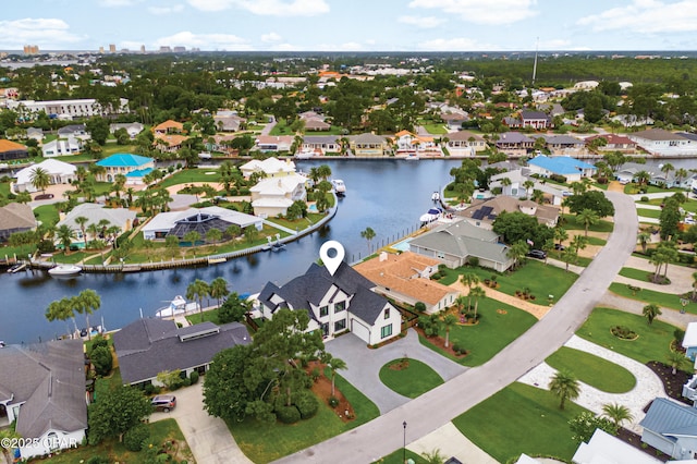 1507 Trout Ln, Panama City Beach, FL 32408 - aerial overview of property's location featuring nearby suburban area and a large body of water