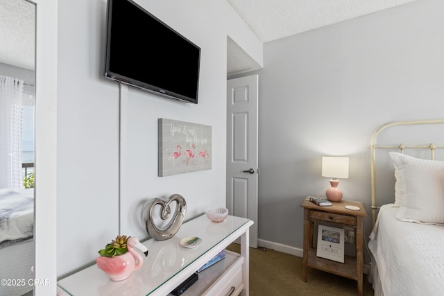 23223 Front Beach Rd Unit A704, Panama City Beach, FL 32413 - bedroom with carpet floors, a textured ceiling, and baseboards