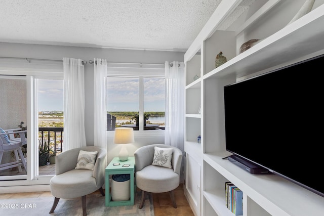 23223 Front Beach Rd Unit A704, Panama City Beach, FL 32413 - sitting room with a textured ceiling