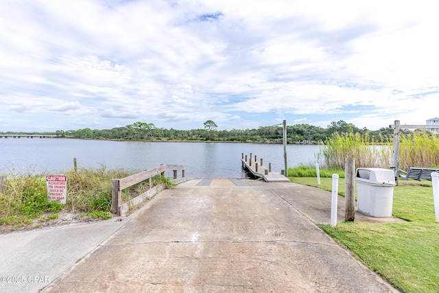 23223 Front Beach Rd Unit A704, Panama City Beach, FL 32413 - water view with a boat ramp and a boat dock