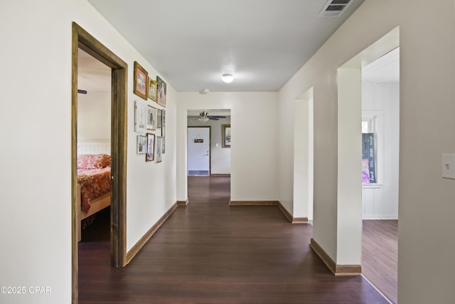133 Devane Rd, Chattahoochee, FL 32324 - hall featuring dark wood-style flooring and baseboards