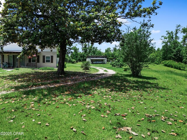 133 Devane Rd, Chattahoochee, FL 32324 - back of house with stucco siding and a lawn