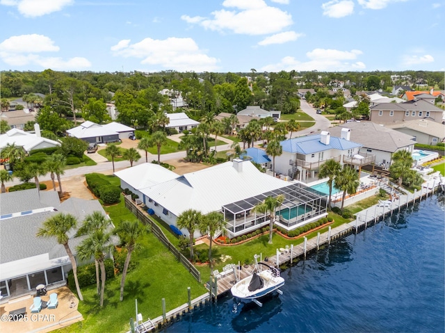1110 Redfish Cir, Panama City, FL 32408 - aerial perspective of suburban area featuring a large body of water