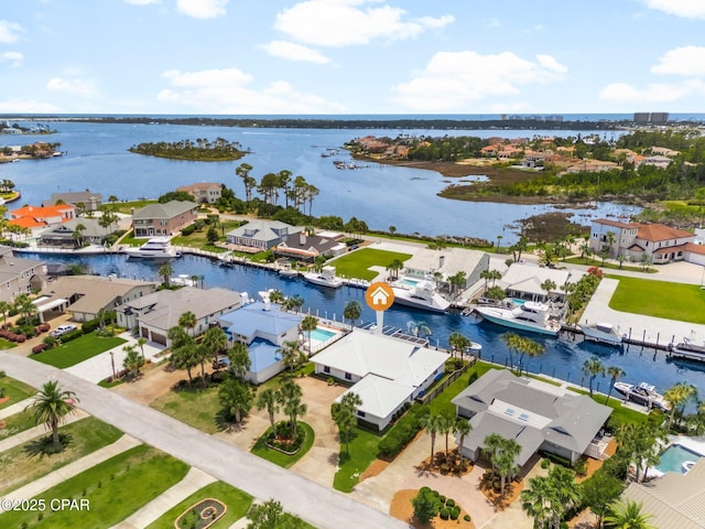 1110 Redfish Cir, Panama City, FL 32408 - aerial perspective of suburban area featuring a large body of water