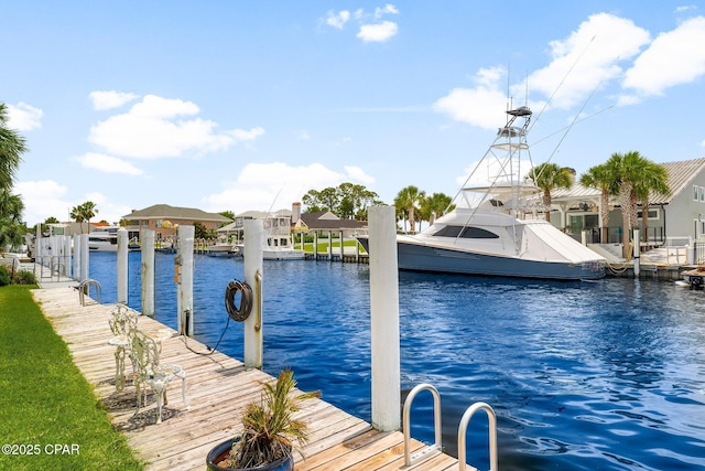 1110 Redfish Cir, Panama City, FL 32408 - dock area with a water view and a residential view