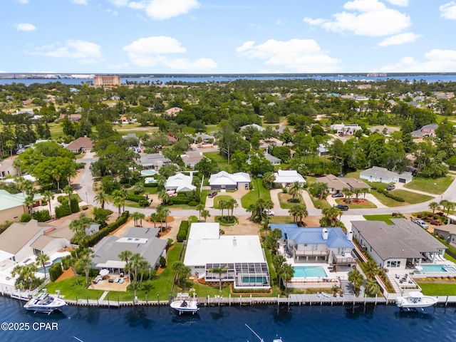 1110 Redfish Cir, Panama City, FL 32408 - aerial view of residential area with a nearby body of water and a pool