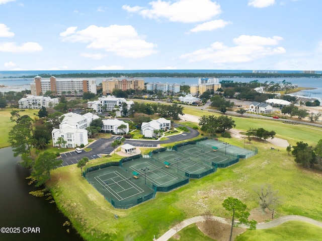 1110 Redfish Cir, Panama City, FL 32408 - drone / aerial view of a large body of water and a golf course