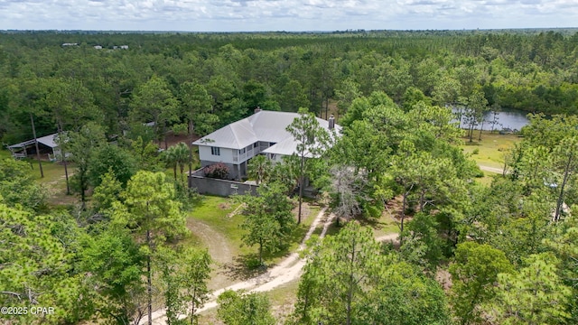 24197 NW Pine Tree Trl, Fountain, FL 32438 - aerial view of property and surrounding area featuring a heavily wooded area and a nearby body of water