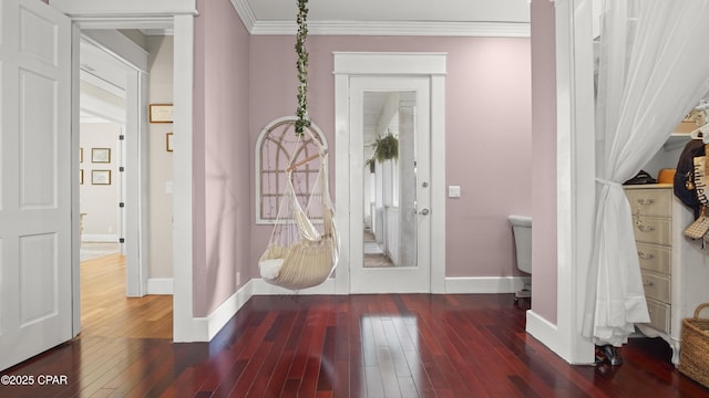 24197 NW Pine Tree Trl, Fountain, FL 32438 - entryway featuring crown molding and hardwood / wood-style flooring