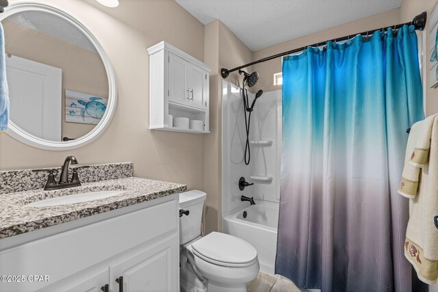 4304 Bylsma Cir, Panama City, FL 32404 - bathroom with shower / bath combination with curtain, vanity, and toilet