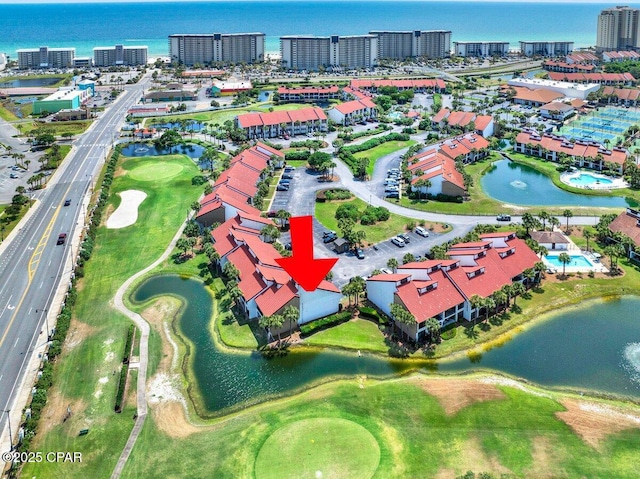520 N Richard Jackson Blvd Unit 1301, Panama City Beach, FL 32407 - view of urban area featuring a nearby body of water and a local golf course