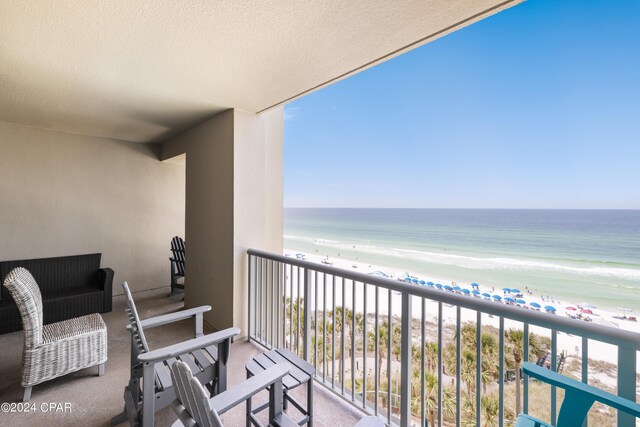 11807 Front Beach Rd Unit 1-706, Panama City Beach, FL 32407 - balcony featuring view of water and beach