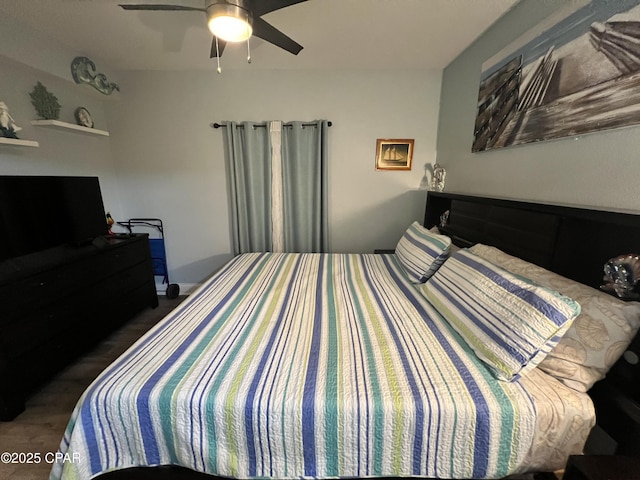 9902 S Thomas Dr Unit 237, Panama City Beach, FL 32408 - bedroom featuring ceiling fan