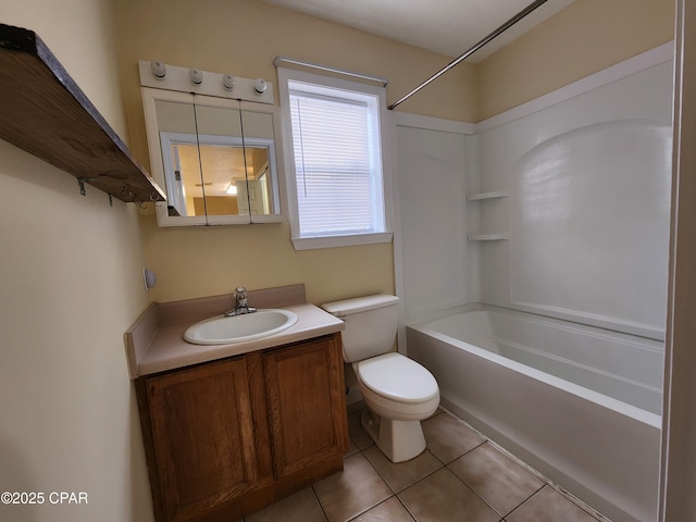 5432-5434 Sunset, Panama City, FL 32408 - bathroom featuring toilet, tile patterned floors, vanity, and bathtub / shower combination