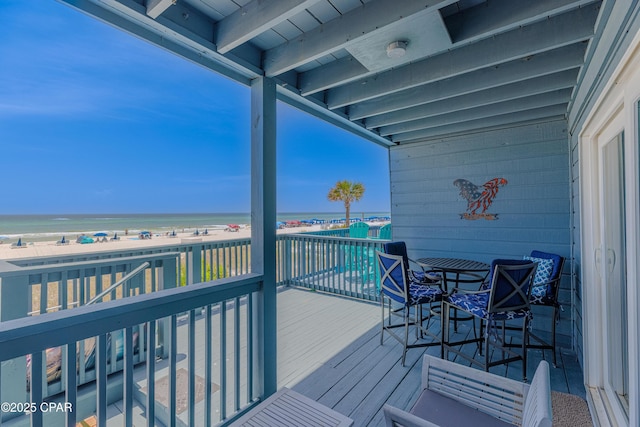 17735 Front Beach Rd Unit 2, Panama City Beach, FL 32413 - wooden deck featuring view of water and beach