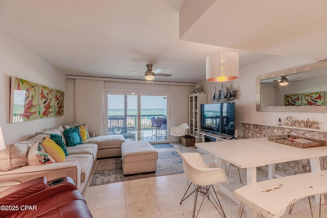 17735 Front Beach Rd Unit 2, Panama City Beach, FL 32413 - living room with ceiling fan