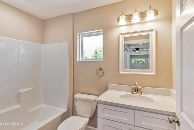 3729 E 9th St, Panama City, FL 32401 - full bathroom featuring toilet, vanity, and shower / bath combination
