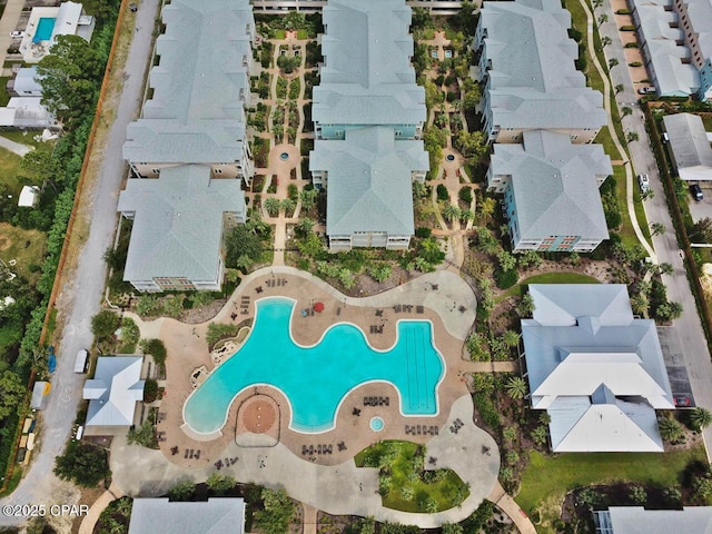 8700 Front Beach Rd Unit 8107, Panama City Beach, FL 32407 - aerial view of property and surrounding area featuring a pool area and nearby suburban area