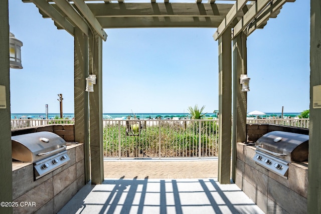 17545 Front Beach Rd Unit 2004, Panama City Beach, FL 32413 - view of patio with view of water and beach