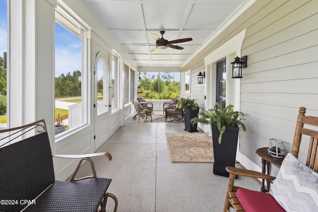 290 Rudys Blaze, Wewahitchka, FL 32465 - sunroom / solarium with ceiling fan and wooden walls