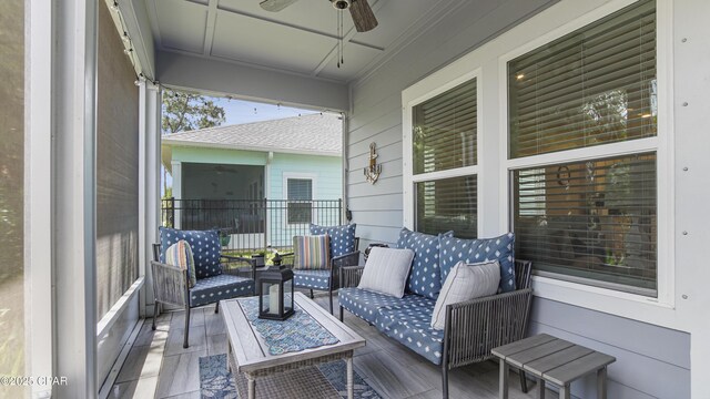 113 Mosaic Dr, Port St Joe, FL 32456 - sunroom featuring ceiling fan