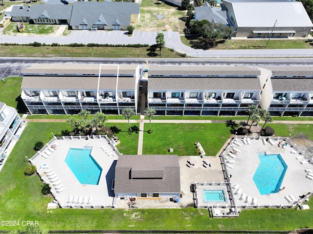 17614 Front Beach Rd Unit 17E, Panama City Beach, FL 32413 - aerial perspective of suburban area with a pool