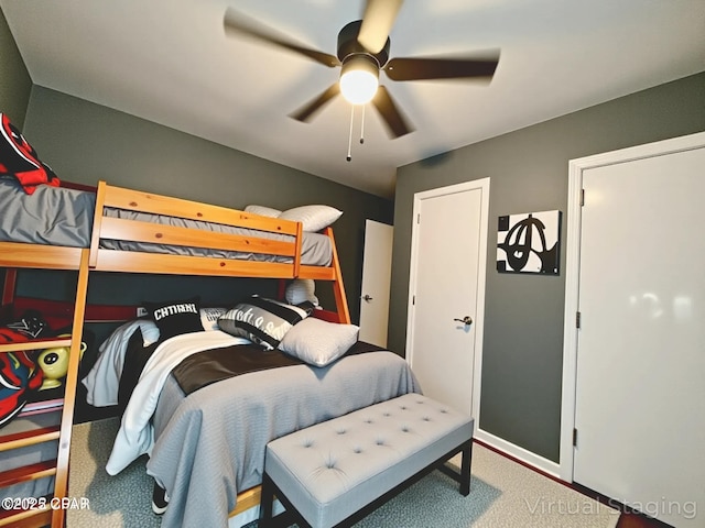 2958 Russ St, Marianna, FL 32446 - bedroom with carpet floors and a ceiling fan
