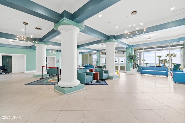 9450 S Thomas Dr Unit 1211, Panama City, FL 32408 - community lobby featuring ornamental molding and recessed lighting