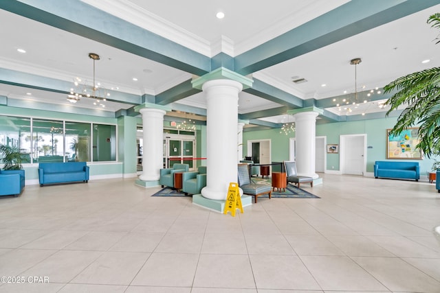 9450 S Thomas Dr Unit 1211, Panama City, FL 32408 - building lobby with ornamental molding and recessed lighting