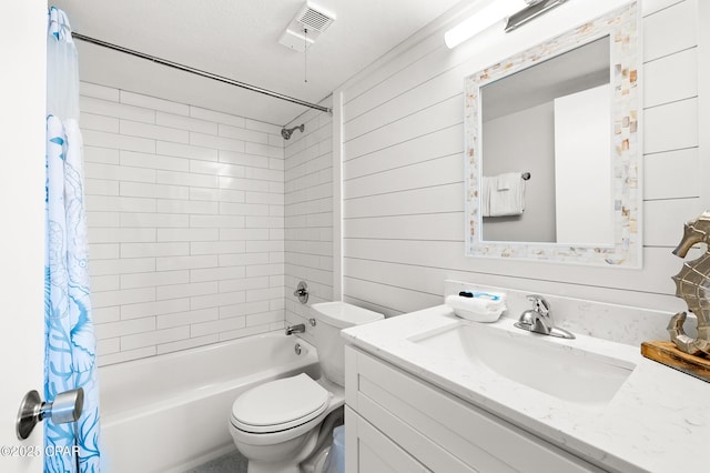 23223 Front Beach Rd Unit C1-502, Panama City Beach, FL 32413 - full bathroom with vanity, shower / bath combination with curtain, and toilet