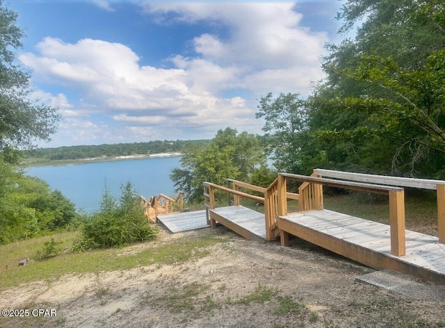 992 Hammond Lake Dr, Fountain, FL 32438 - deck featuring a water view