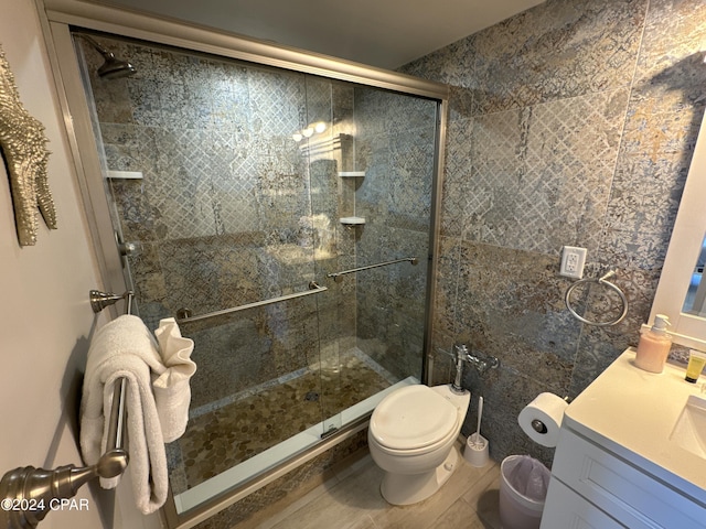 14401 Front Beach Rd Unit 221, Panama City Beach, FL 32413 - full bath with vanity, toilet, and a stall shower