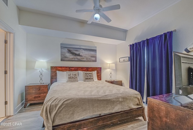 16819 Front Beach Rd Unit 2910, Panama City Beach, FL 32413 - bedroom featuring wood finished floors and a ceiling fan