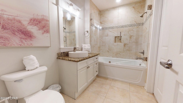 11807 Front Beach Rd Unit 2204, Panama City Beach, FL 32407 - bathroom featuring vanity, toilet, tile patterned floors, and shower / washtub combination