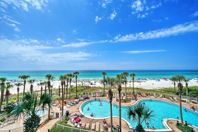 11807 Front Beach Rd Unit 2204, Panama City Beach, FL 32407 - community pool with view of water and beach and a patio