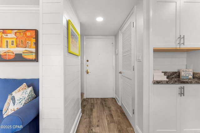23223 Front Beach Rd Unit 335, Panama City Beach, FL 32413 - hallway featuring wood finished floors and recessed lighting