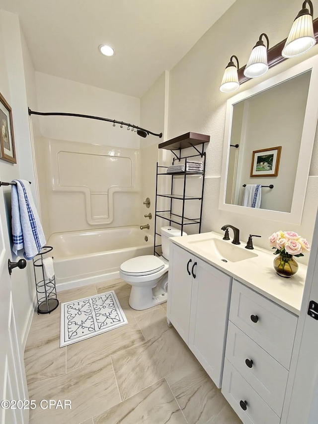 2969 Russ St, Marianna, FL 32446 - bathroom featuring vanity, washtub / shower combination, and toilet