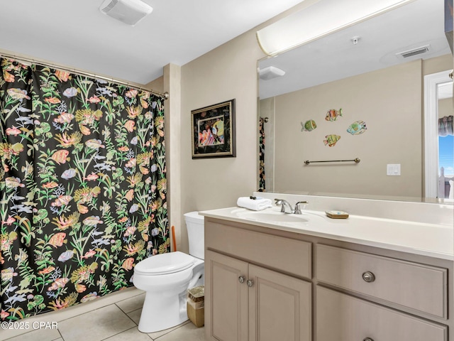 7115 Thomas Dr Unit 602, Panama City Beach, FL 32408 - bathroom featuring vanity, tile patterned floors, and a shower with shower curtain