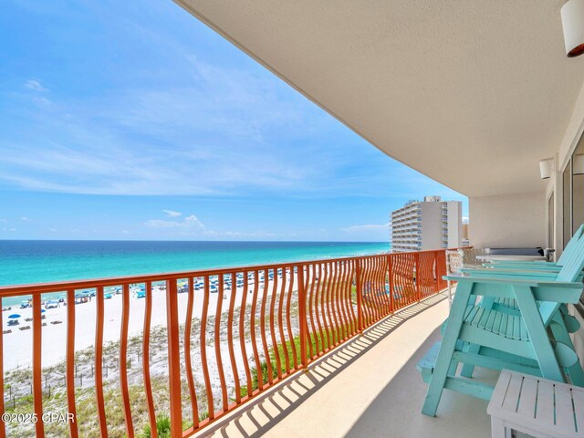 7115 Thomas Dr Unit 602, Panama City Beach, FL 32408 - balcony with view of water and beach