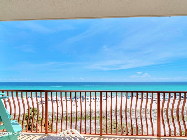 7115 Thomas Dr Unit 602, Panama City Beach, FL 32408 - balcony featuring view of water and beach