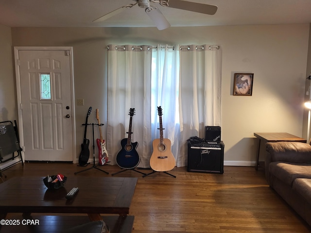 4881 Tall Pine Dr, Marianna, FL 32446 - living room featuring ceiling fan and wood finished floors