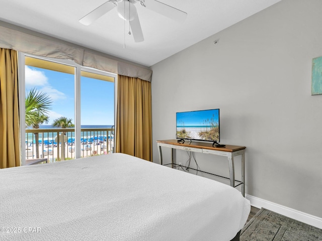 15817 Front Beach Rd Unit 1-204, Panama City Beach, FL 32413 - bedroom with wood finished floors and a ceiling fan
