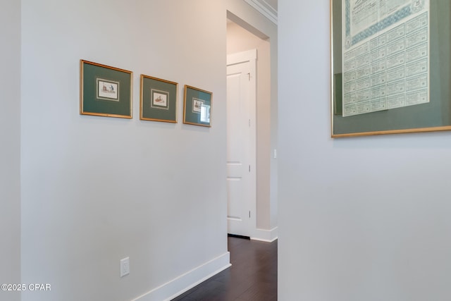 118 Ravine Rd, Inlet Beach, FL 32461 - hall with baseboards and dark wood finished floors