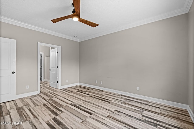 2932 Palmetto Ridge Way, Lynn Haven, FL 32444 - unfurnished bedroom featuring ornamental molding, light wood-style flooring, and ceiling fan