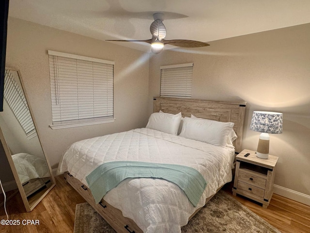 116 Damon Cir Unit C, Panama City Beach, FL 32407 - bedroom featuring wood finished floors and ceiling fan