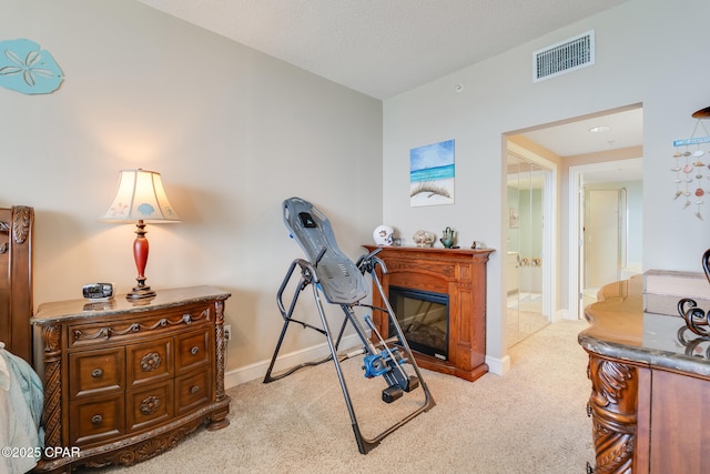 10811 Front Beach Rd Unit 2304, Panama City Beach, FL 32407 - carpeted office space with baseboards and a glass covered fireplace