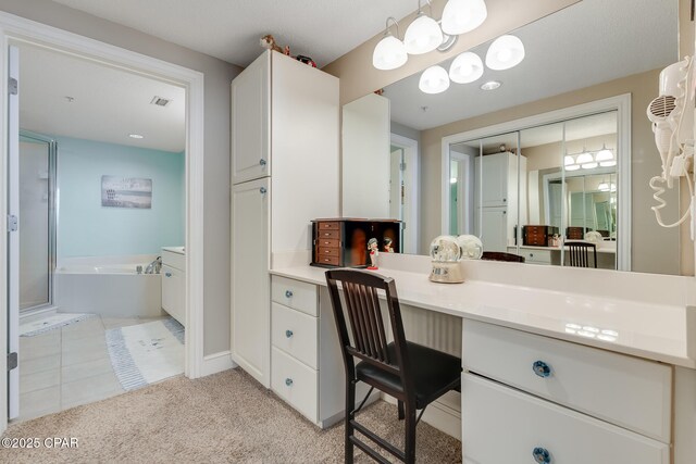 10811 Front Beach Rd Unit 2304, Panama City Beach, FL 32407 - bathroom with vanity, a bath, and a shower with shower door