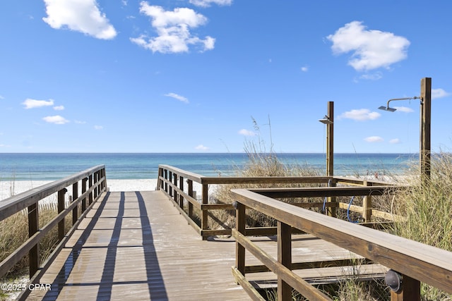 10811 Front Beach Rd Unit 2304, Panama City Beach, FL 32407 - dock area featuring view of water and beach